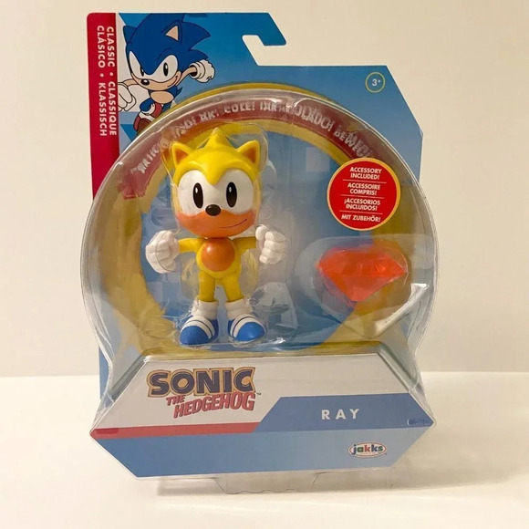 2022 Sonic The Hedgehog Ray 3.5 Inch Tall  Action Figure Jakks Pacific New - Picture 1 of 13